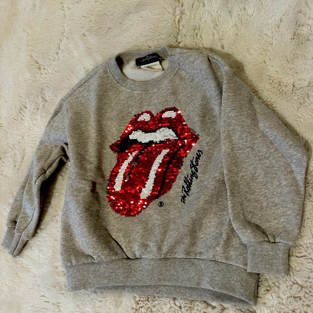 ZARA GIRLS -  Rolling Stone Pullover Sweatshirt for young girls, size 7